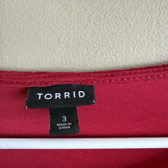 Torrid Red Lace Cold Shoulder Blouse - Picture 8 of 9